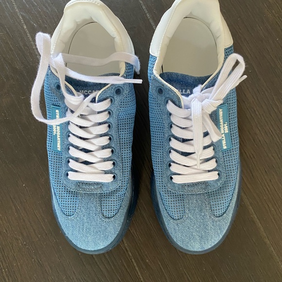 Stella McCartney Blue Denim Loop Sneakers - Picture 12 of 13